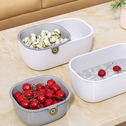 Snackschale mit Abfallbehälter | 2-in-1 Doppelschale für Nüsse & Snacks | SnackNest